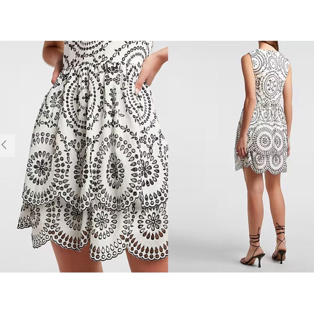 Express Black and White Mini Dress - Picture 2 of 13